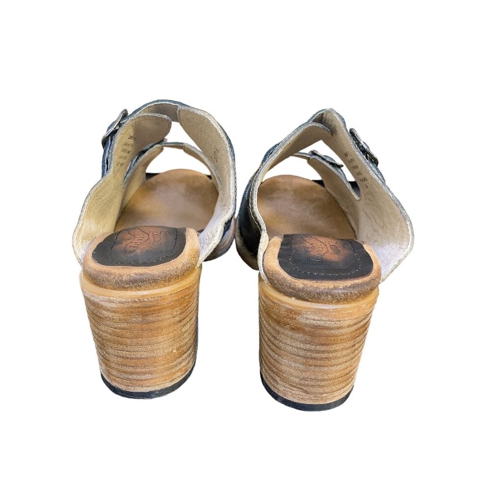 Freebird Leather Green Grey Snake Leather Sandal 11 - Picture 5 of 6